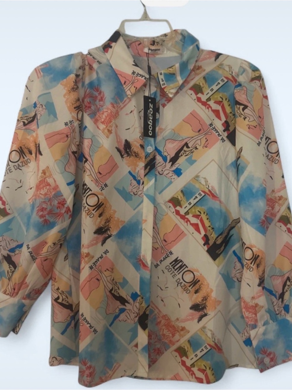 zeagoo Multicolor Graphic Button-Down Shirt